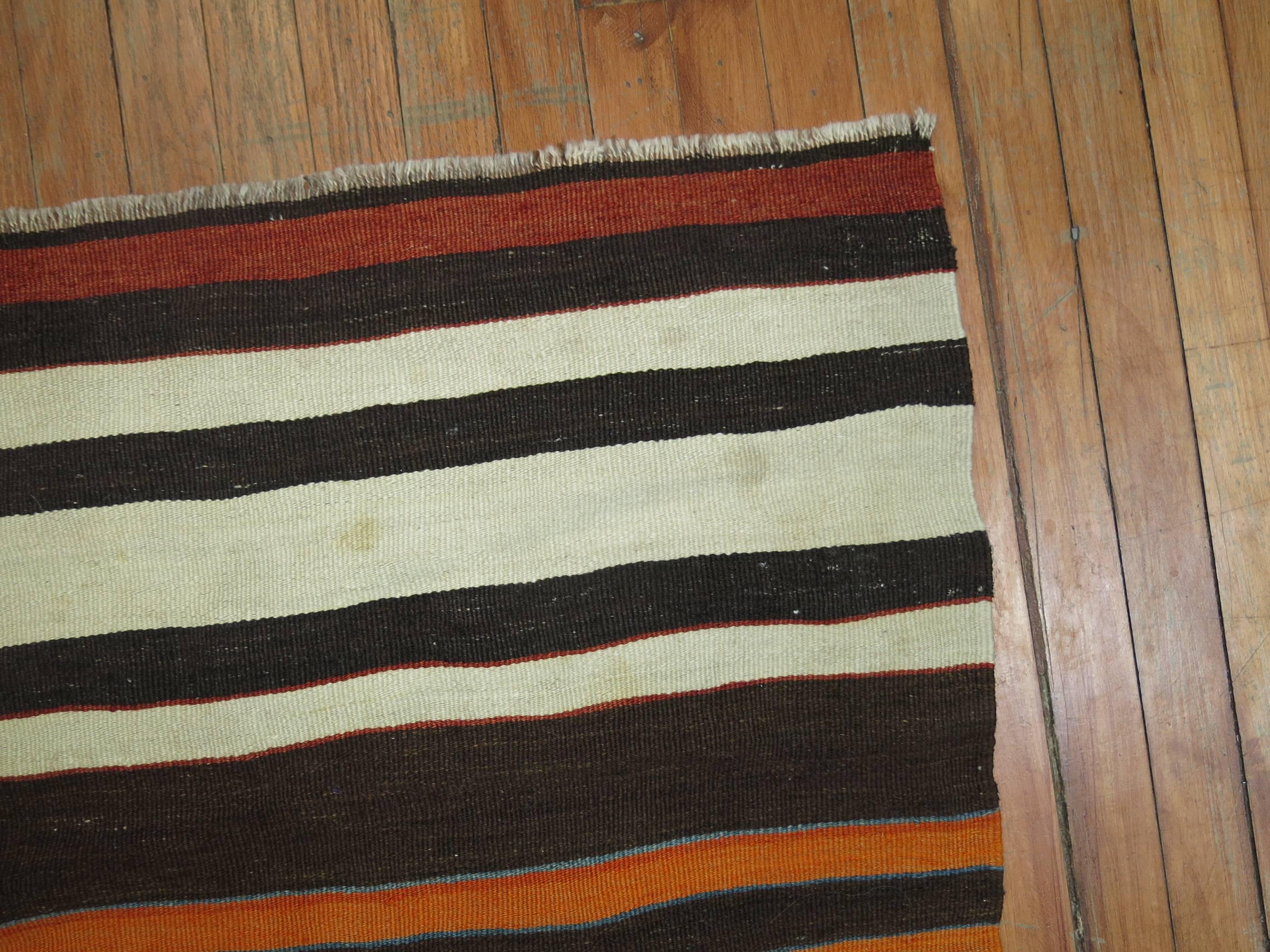 Hand-Knotted Vintage Turkish Kilim