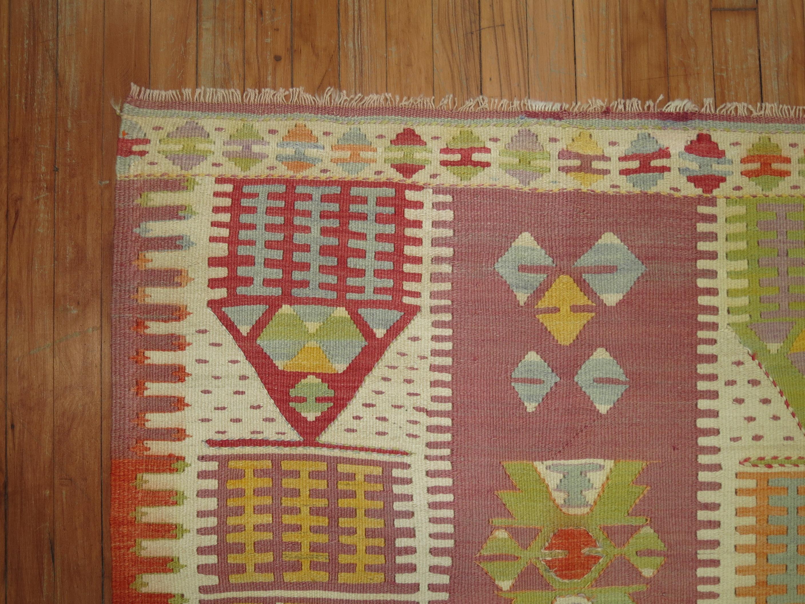 Vintage Turkish Kilim  In Excellent Condition In New York, NY