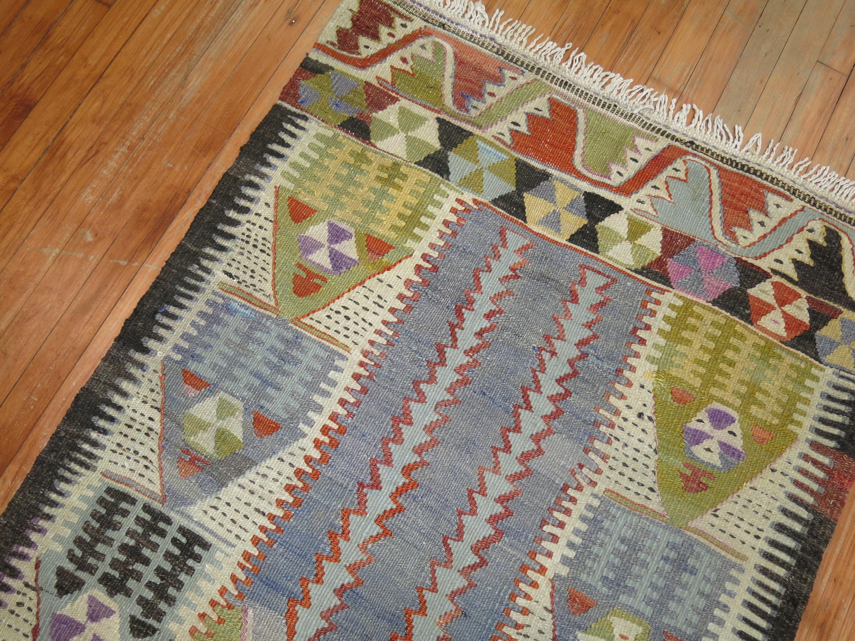Vintage Turkish Kilim In Excellent Condition In New York, NY