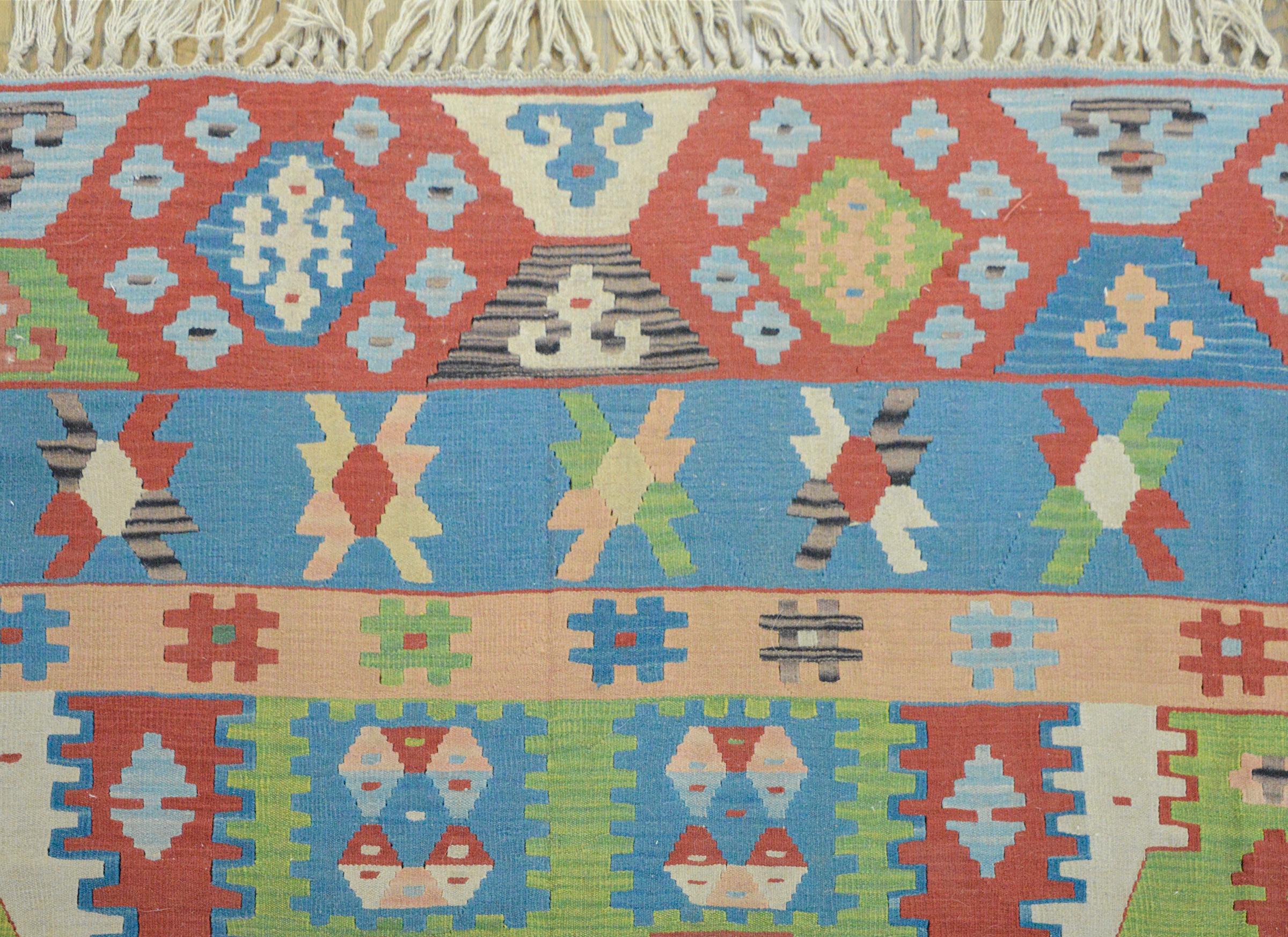 Wool Vintage Turkish Kilim For Sale