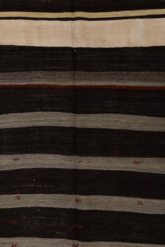 Handmade Vintage Flat-woven Hemp and Goat Hair Rug