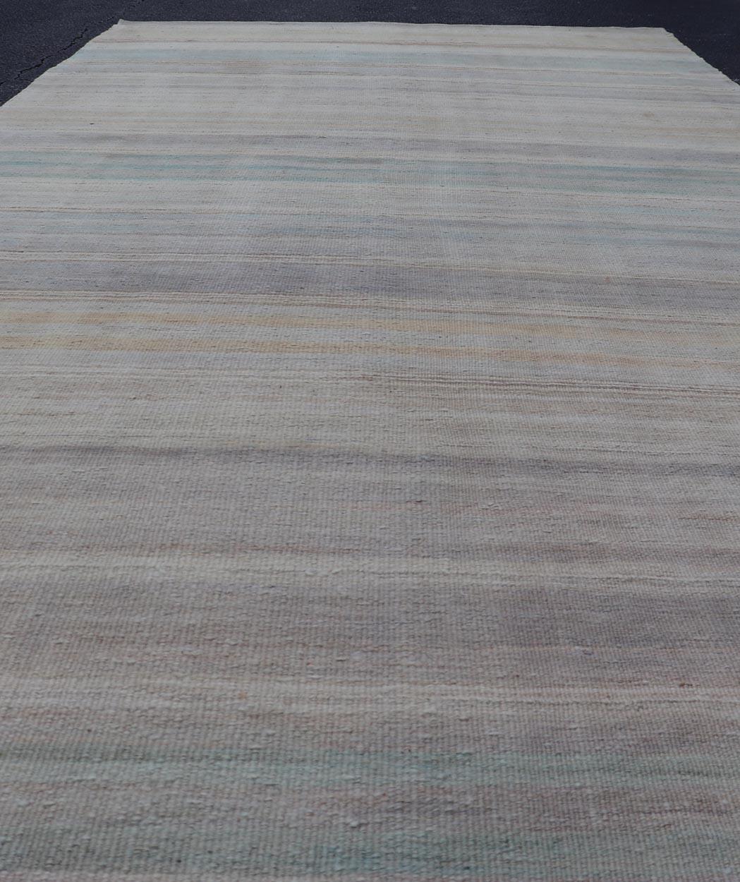 Vintage Turkish Kilim Gallery Runner in Soft Muted Tones 5'5