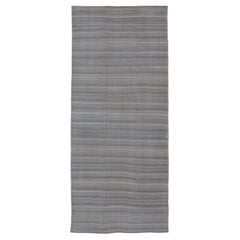 Runner turco vintage Kilim Gallery a strisce soft Taupe e Oliver 4'8 "x11'6"