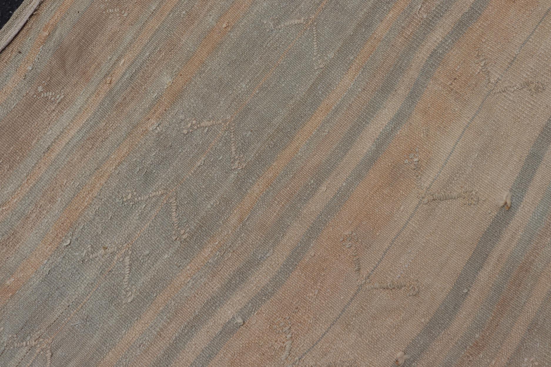 Vintage Turkish Kilim Gallery Runner Soft Earthy Tones 4'0 x 14'4 im Angebot 3