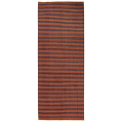Türkischer Vintage-Kelim-Teppich in Galeriegröße, 4'9 x 12'6
