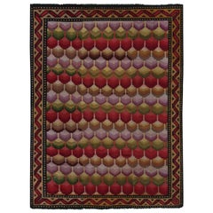 Kilim turco vintage di colore rosso con motivi geometrici, da Rug & Kilim