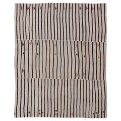 Vintage Turkish Kilim in Wool with Geometric Striped Panel Design 14'8" X18'6"
