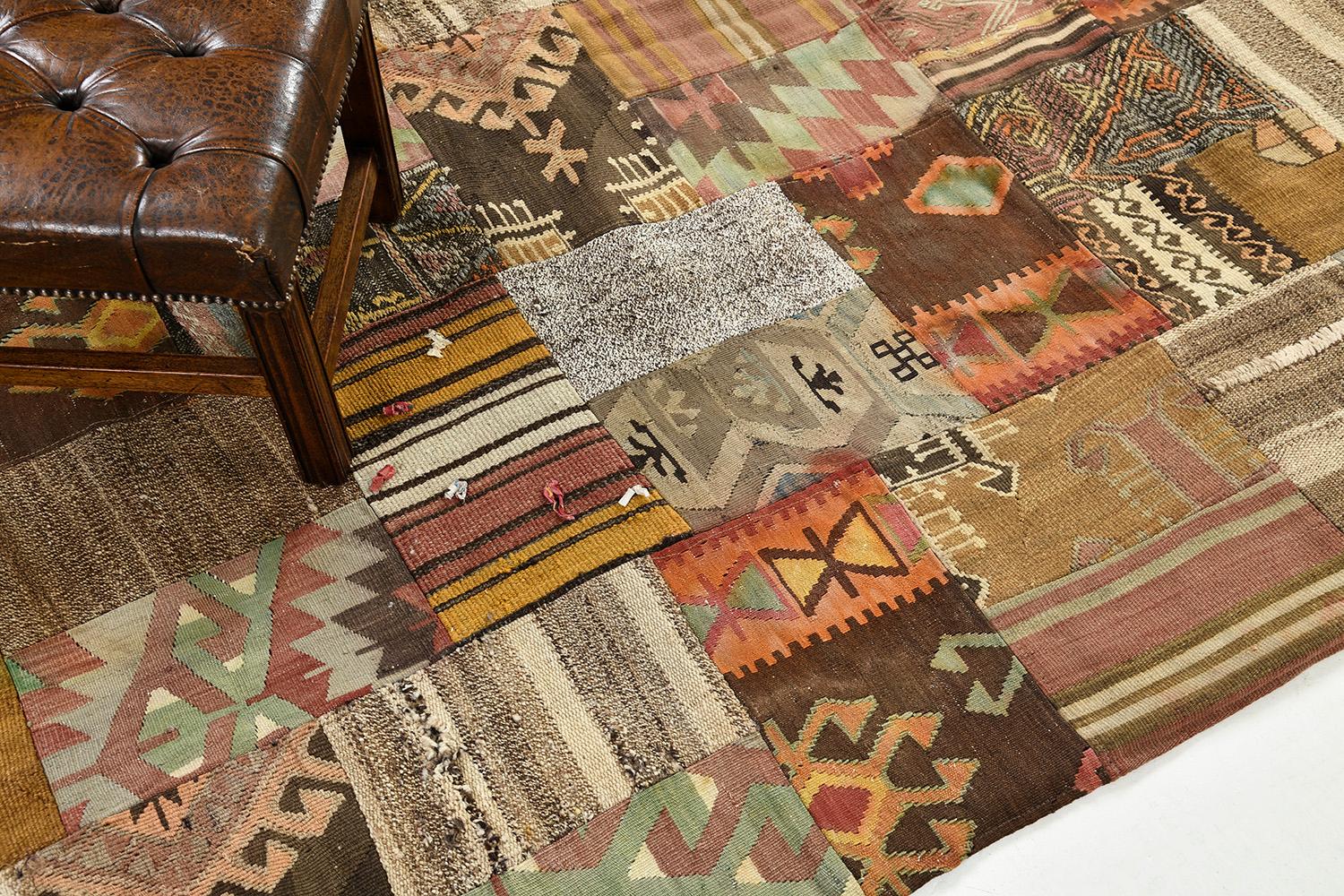 Vintage Turkish Kilim Patchwork In Good Condition In WEST HOLLYWOOD, CA