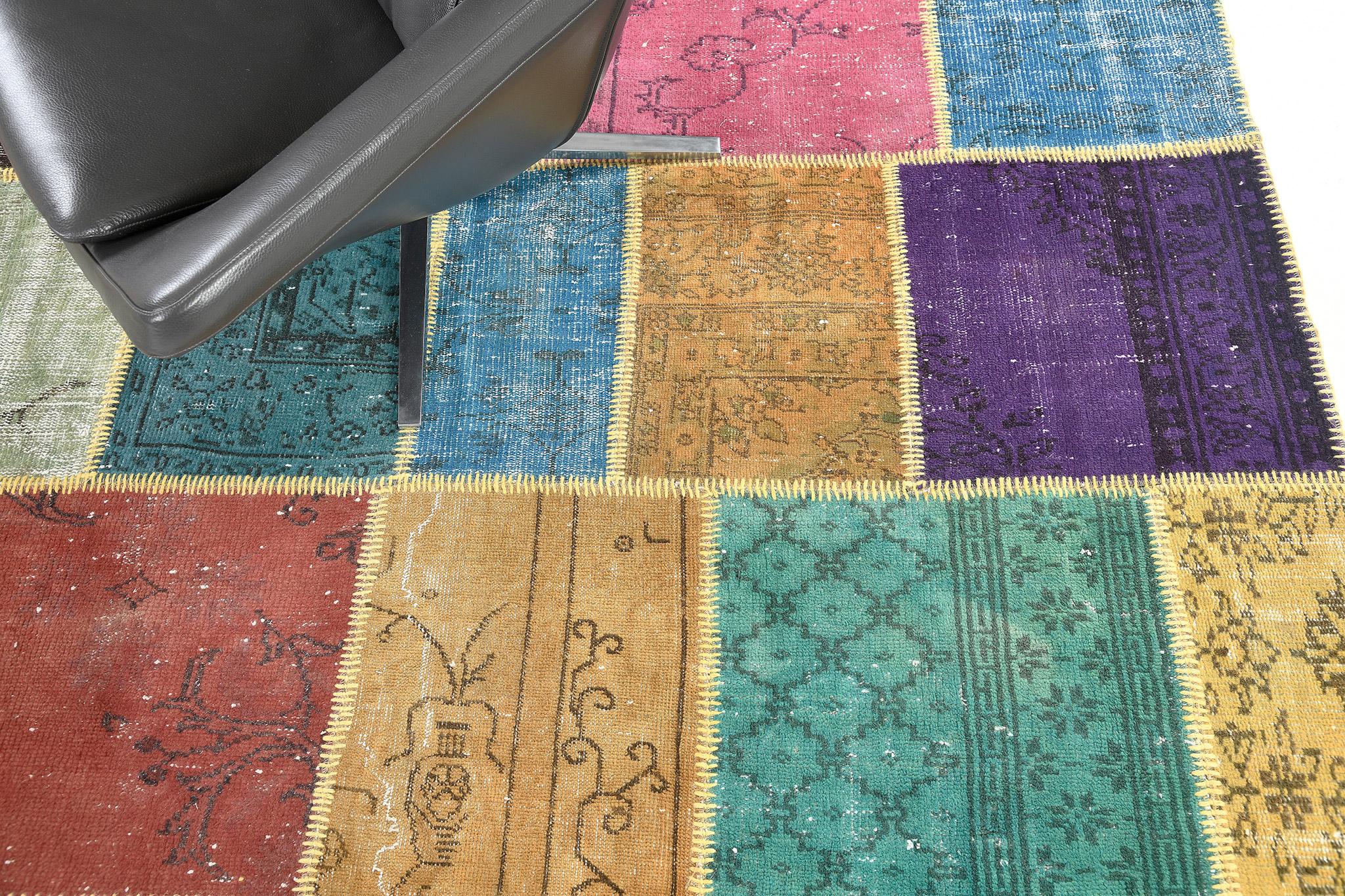 Vintage Turkish Kilim Patchwork In Good Condition For Sale In WEST HOLLYWOOD, CA