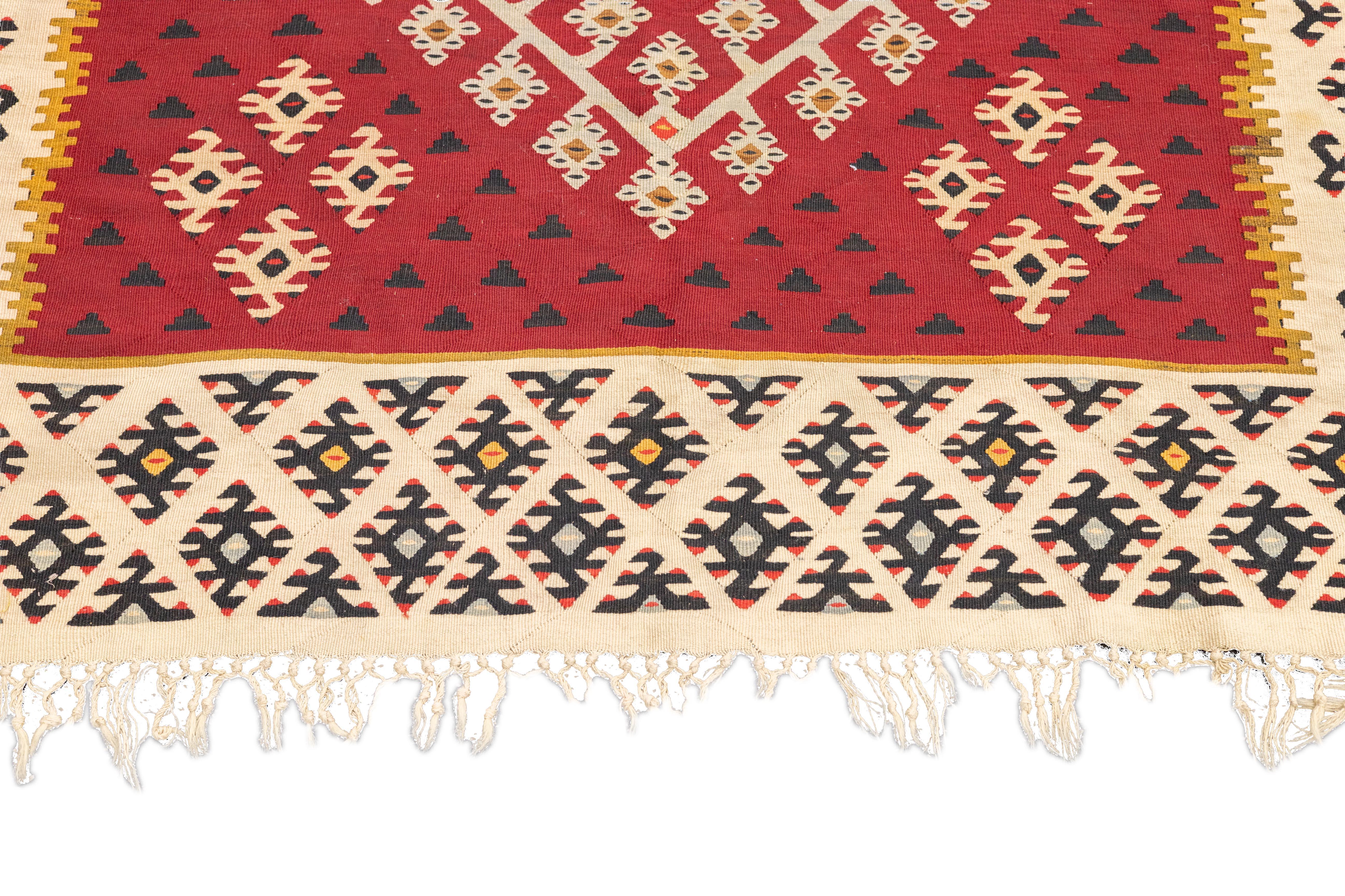 Alfombra Kilim Turca Vintage 4'5'' x 4'6'' siglo XX en venta