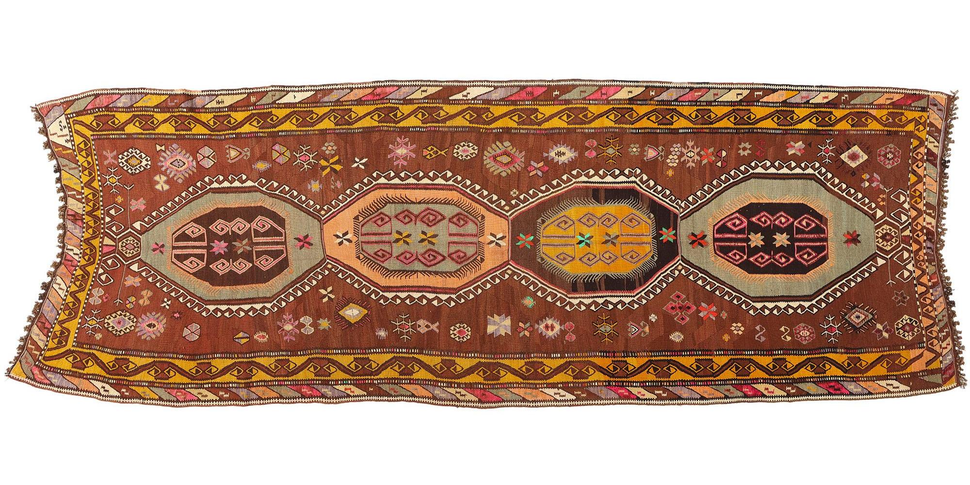  Vintage Turkish Kilim Rug, Colorful Bohemian Meets Tailor-Made Elegance For Sale 4