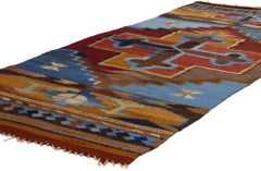 Vintage Turkish Kilim Rug, Colorful Bohemian Meets Tailor-Made Elegance