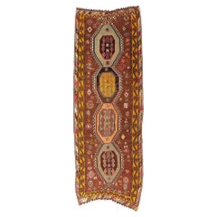Vintage Turkish Kilim Rug, Colorful Bohemian Meets Tailor-Made Elegance