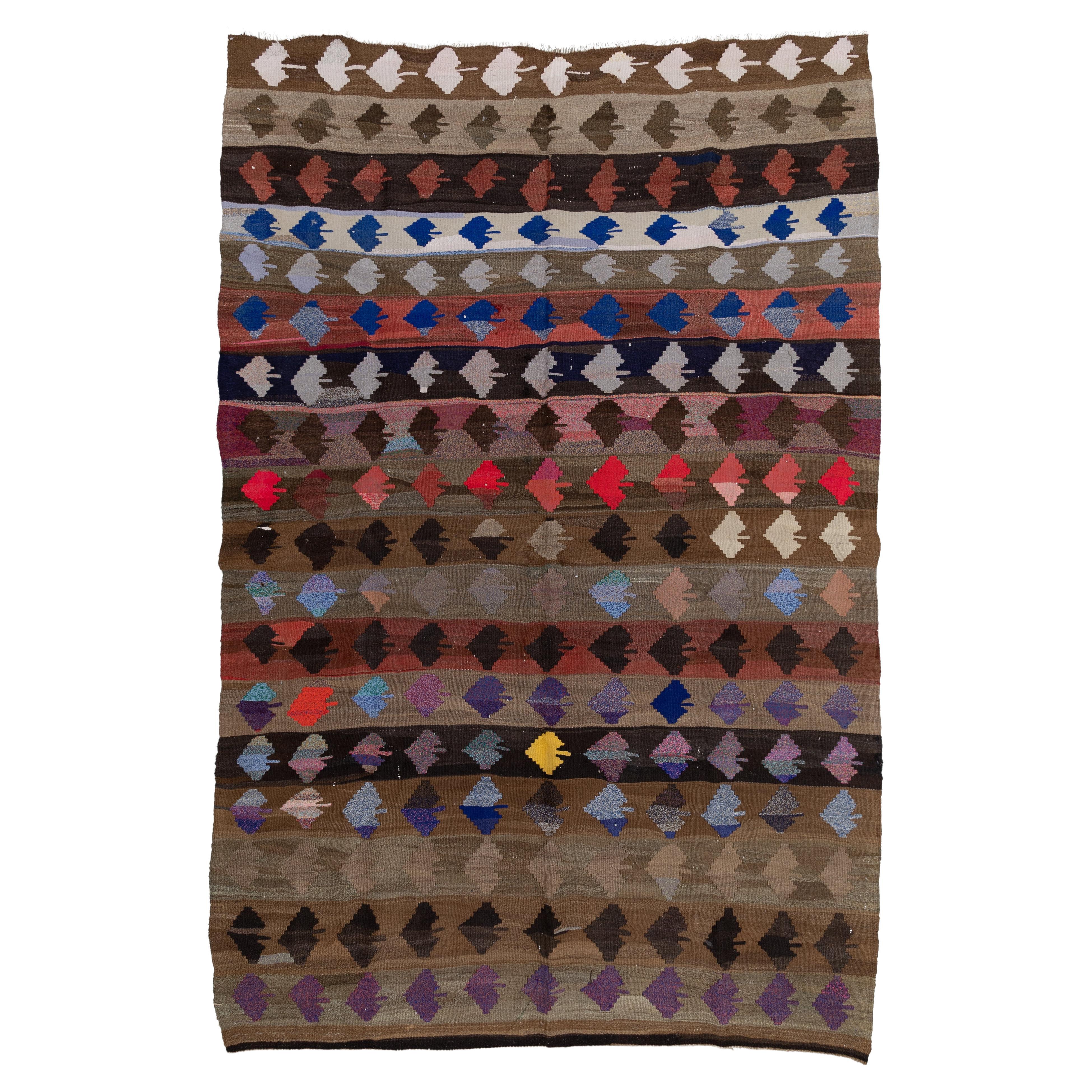 Tapis Kilim turc vintage en vente