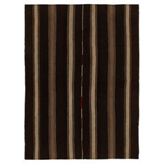 Retro Turkish Kilim rug in all Beige-Brown Stripe Patterns by Rug & Kilim
