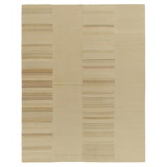 Tappeto vintage turco Kilim a righe beige-marrone di Rug & Kilim