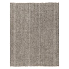 Türkischer Kelim-Teppich in neutral grauem Streifenmuster, schlichter Teppich von Rug & Kilim