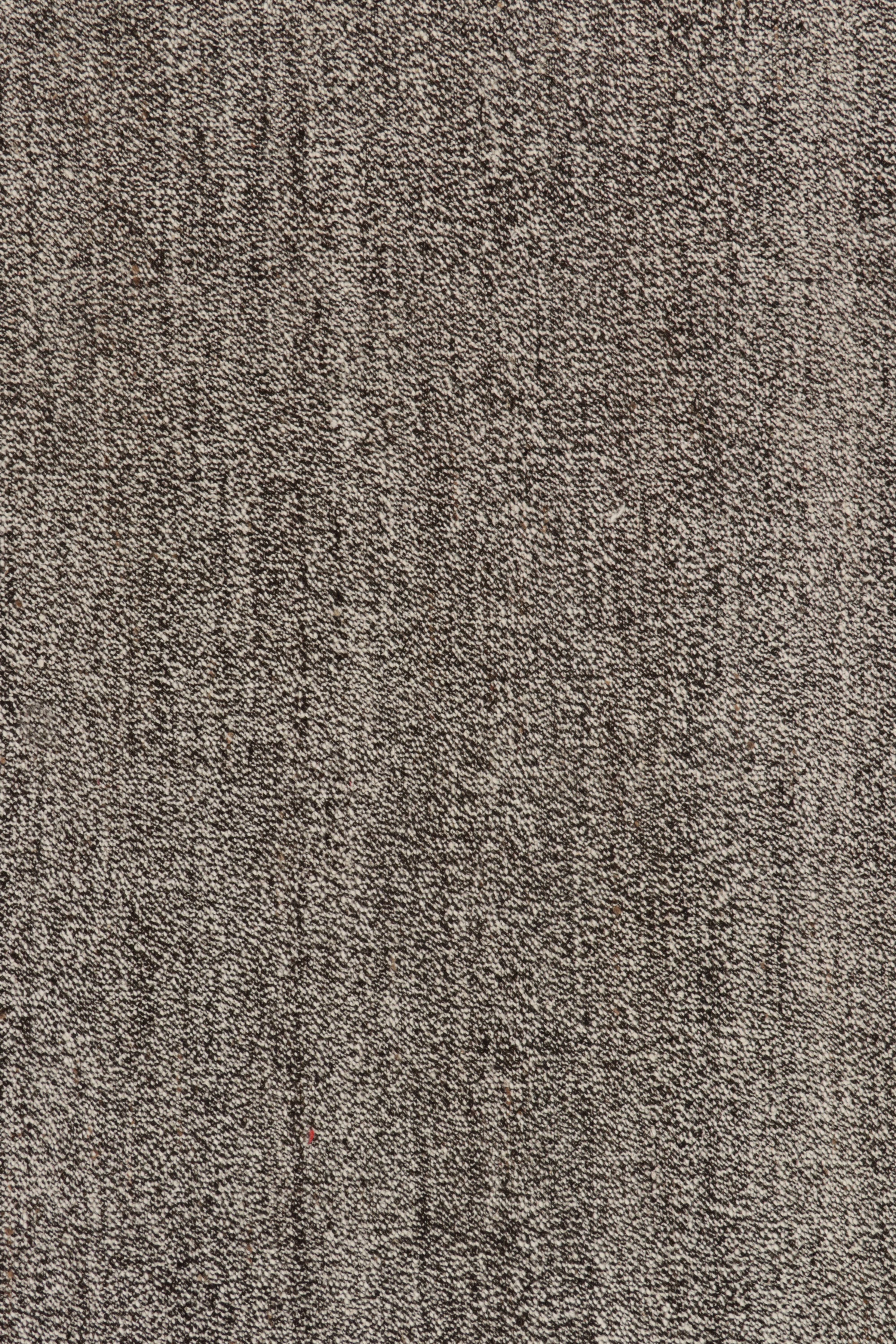 Hand-Knotted Vintage Turkish Kilim Rug in Neutral Gray Striae, Plain Rug by Rug & Kilim For Sale