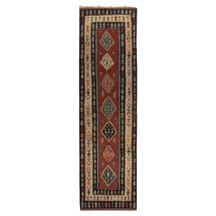 Tapis Kilim turc vintage avec bordure rouge, beige-bleu et nuit par Rug & Kilim