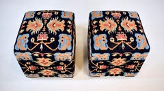 Vintage Turkish Kilim Rug Ottomans Footstools Hassocks