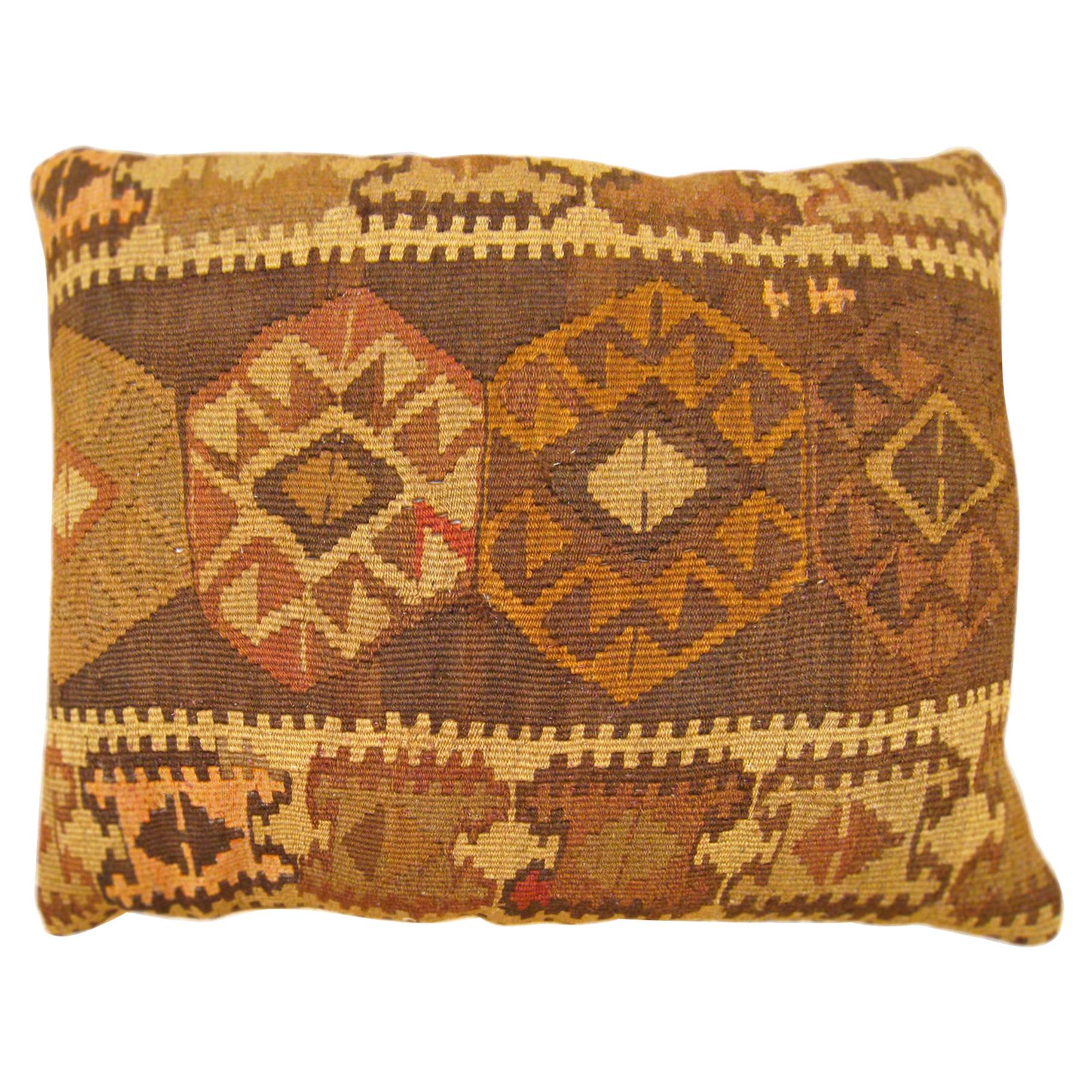 Vintage Decorative Persian Tabriz Oriental Carpet Pillow For Sale at 1stDibs