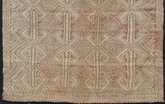 Vintage Turkish Kilim Rug with Allover Geometry in Sand, Wheat, and Ivory