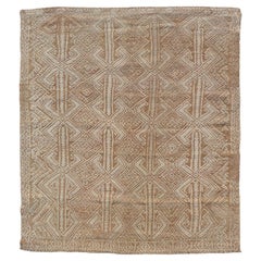 Vintage Turkish Kilim Rug with Allover Geometry in Sand, Wheat, and Ivory