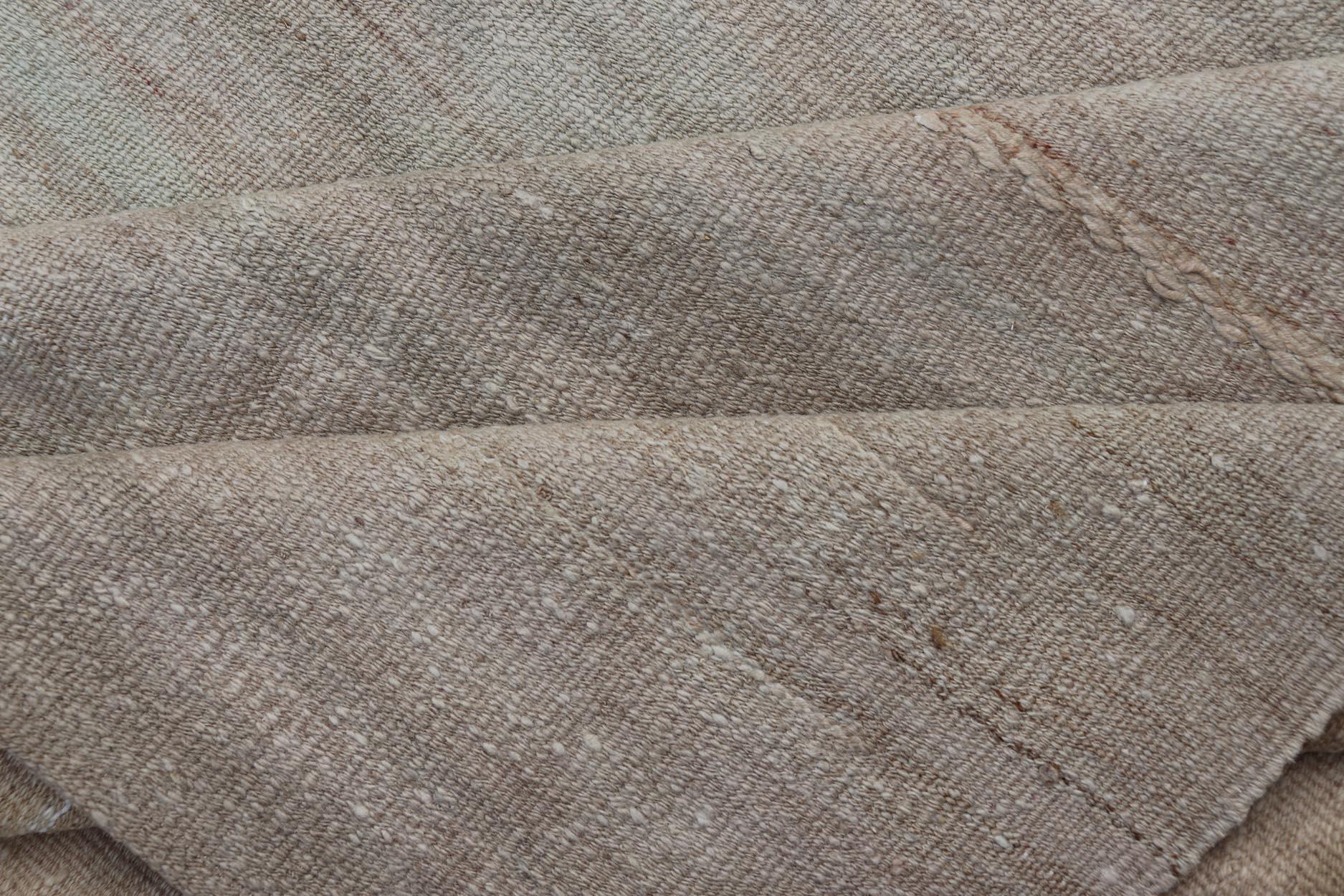 Rug & Kilim Vintage Turc avec rayures Beige et Blush 5'0 x 6'0 en vente 5