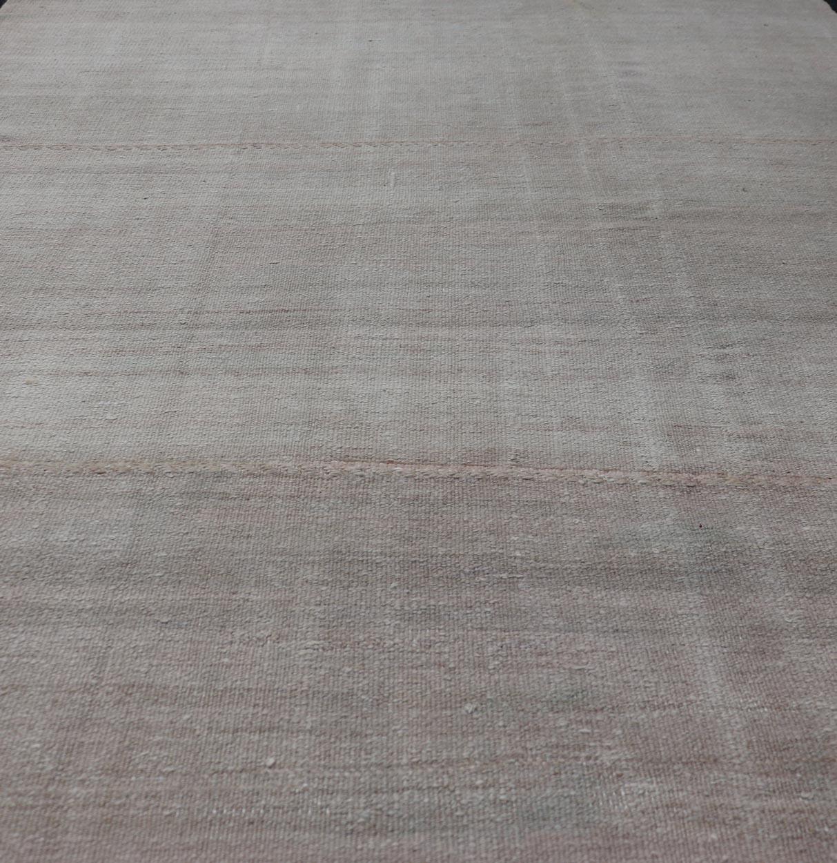 Tissé à la main Rug & Kilim Vintage Turc avec rayures Beige et Blush 5'0 x 6'0 en vente