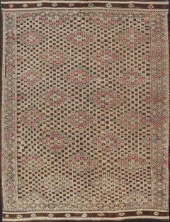 Rug & Kilim vintage turc avec motifs géométriques Brown et Pink 6'2 x 8'7