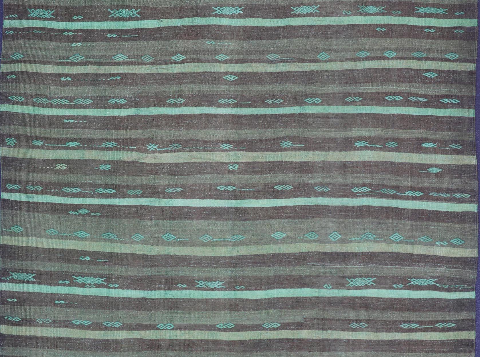 Rug & Kilim turc vintage avec accents Brown et Turquoise Bon état - En vente à Atlanta, GA