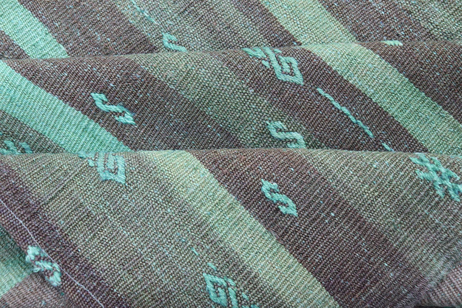 Rug & Kilim turc vintage avec accents Brown et Turquoise en vente 1