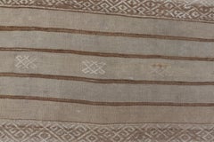 Vintage Turkish Kilim Rug With Earthy Tones and Geometric Patten 5'8 x 10'9