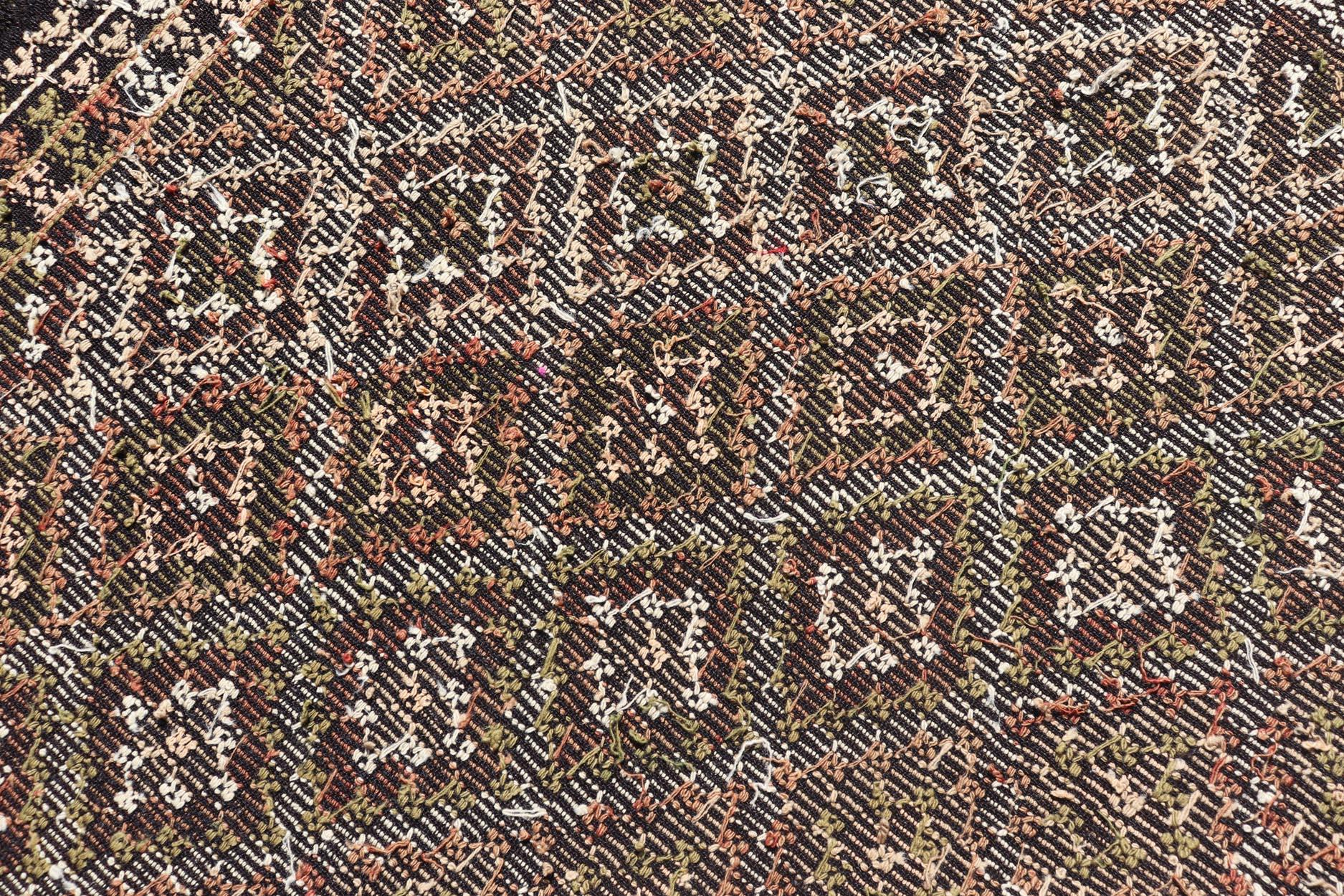 Tapis Kilim turc vintage avec motifs géométriques de diamants 7'6 x 9'0 en vente 2