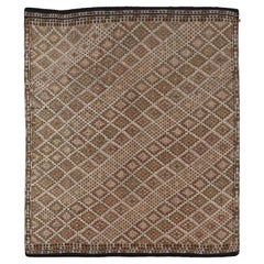 Tapis Kilim turc vintage avec motifs géométriques de diamants 7'6 x 9'0
