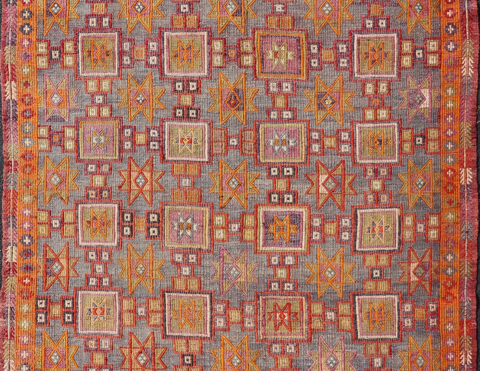 Rug & Kilim turc vintage avec motifs géométriques et teintes vibrantes 6'0 x 8'4 en vente 2