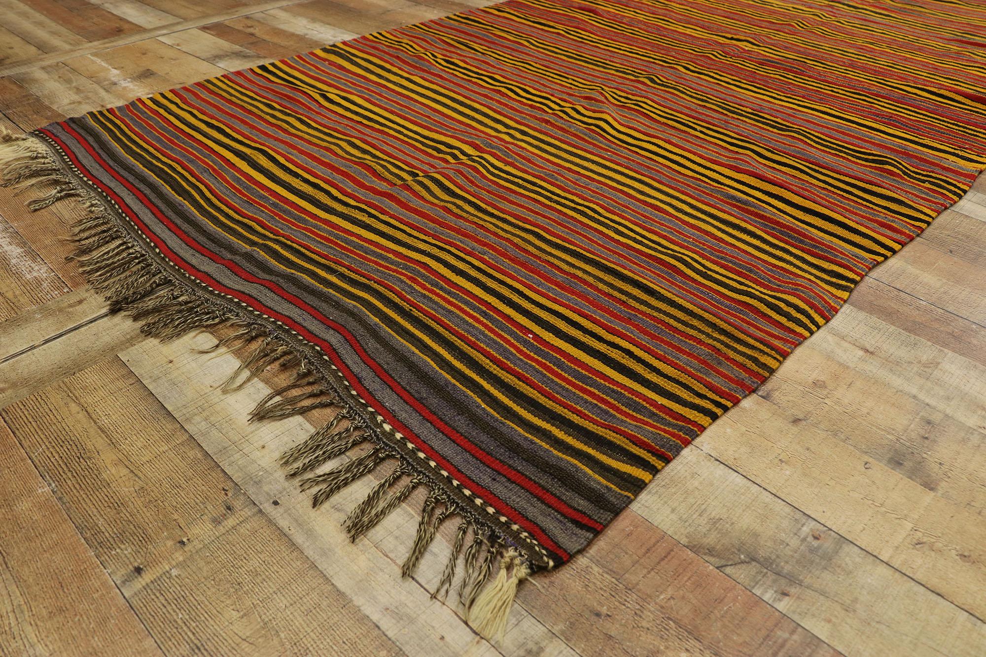 Vintage Turkish Kilim Rug with Mid-Century Modern Style For Sale 1