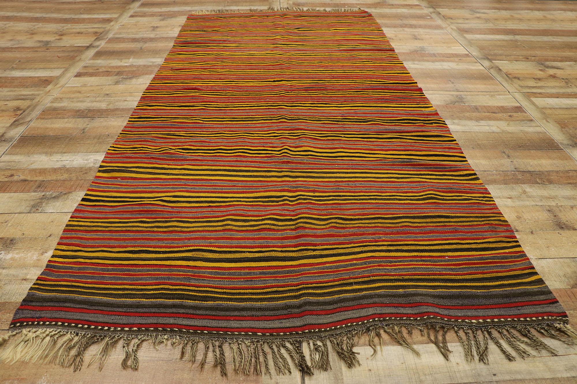 Vintage Turkish Kilim Rug with Mid-Century Modern Style For Sale 2