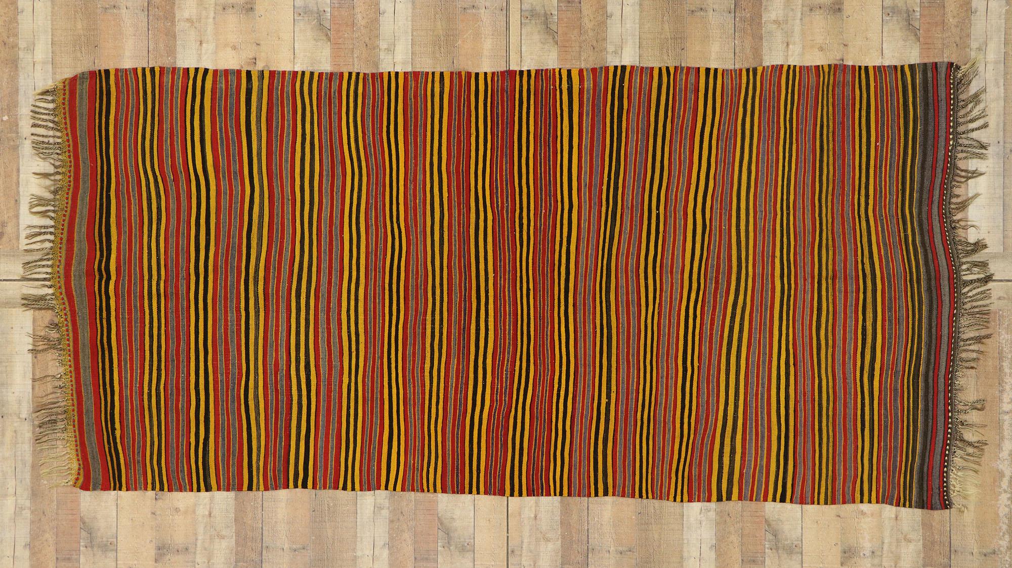 Vintage Turkish Kilim Rug with Mid-Century Modern Style For Sale 3