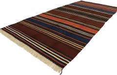 Vintage Turkish Kilim Rug with Modern Cabin Adirondack Style