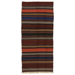 Vintage Turkish Kilim Rug with Modern Cabin Adirondack Style