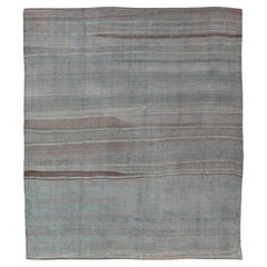Tapis Kilim turc vintage aux tons terreux et à rayures sourdes 5'2 x 6'2