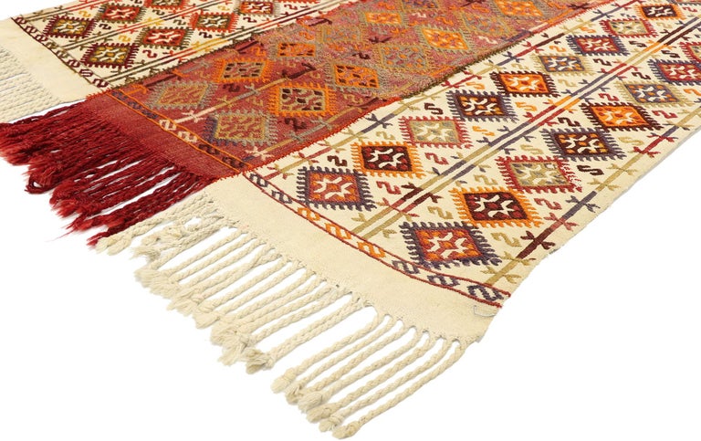 Vintage Turkish Kilim Rug with Pacific Northwest Tribal Boho Chic Style ...