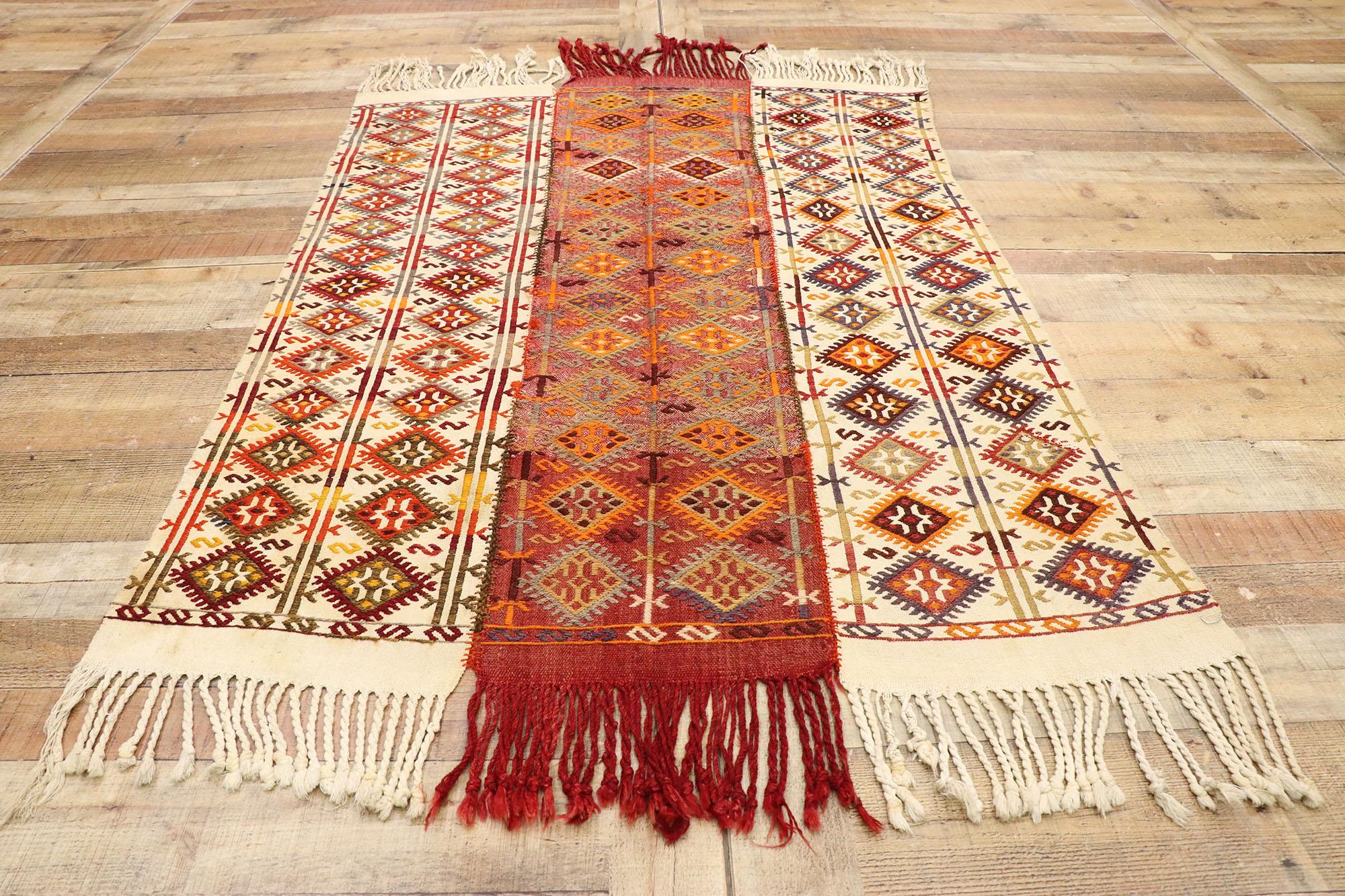 20th Century Vintage Turkish Kilim Rug with Pacific Northwest Tribal Boho Chic Style For Sale