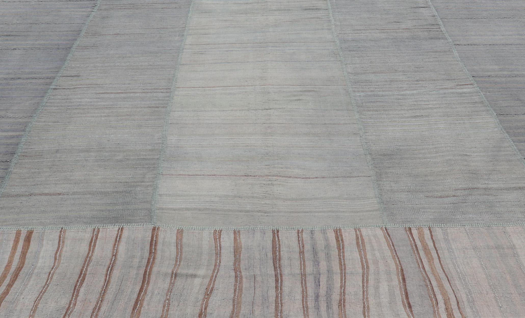 Rug & Kilim turco vintage con motivi a strisce in toni tenui 13'2 x 16'0 in vendita 6