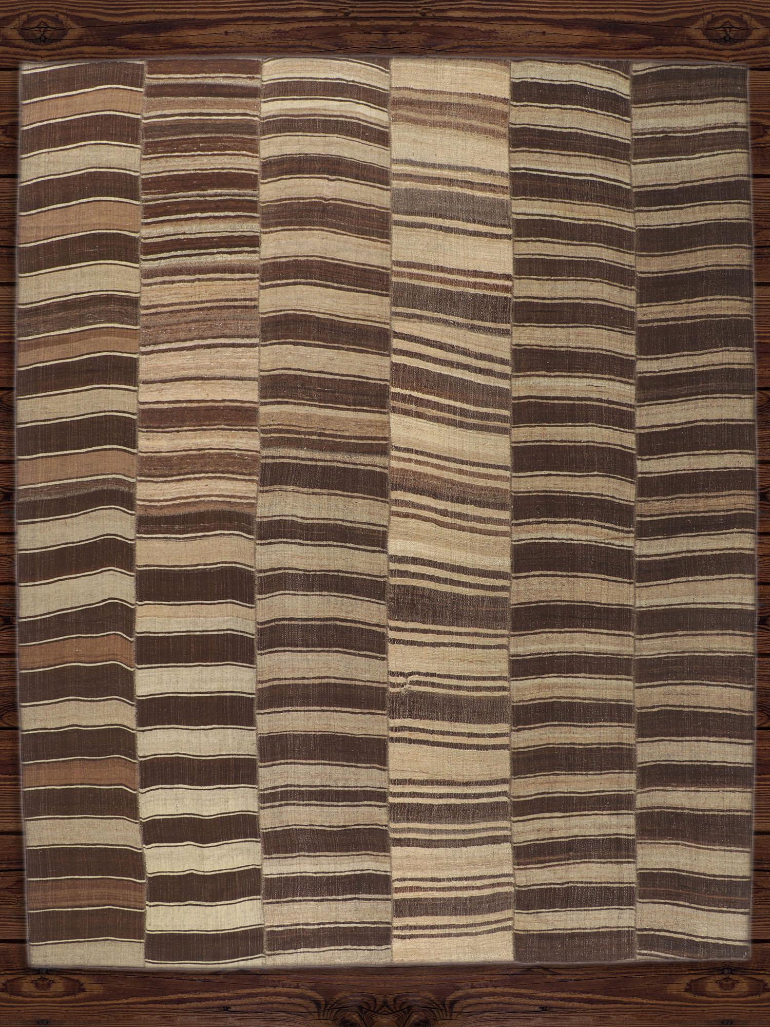Alfombra Kilim Turca Vintage Tono Tierra, Wabi-Sabi Abraza el Diseño Sostenible en venta 1