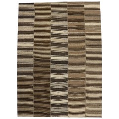 Vintage Turkish Kilim Rug with Stripes and Modern Style