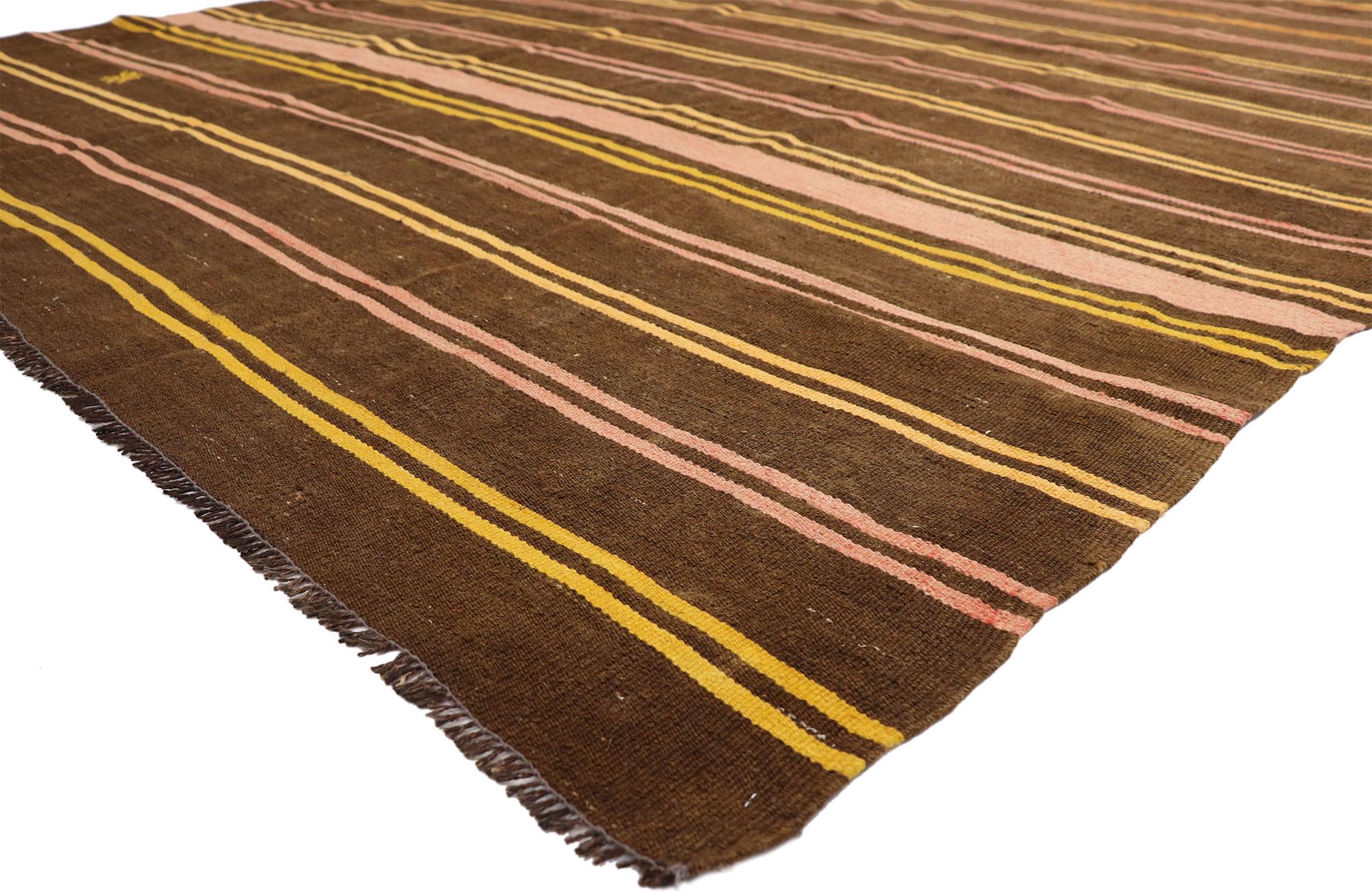 Turc Tapis Kilim turc vintage de style tribal, tissage plat en vente