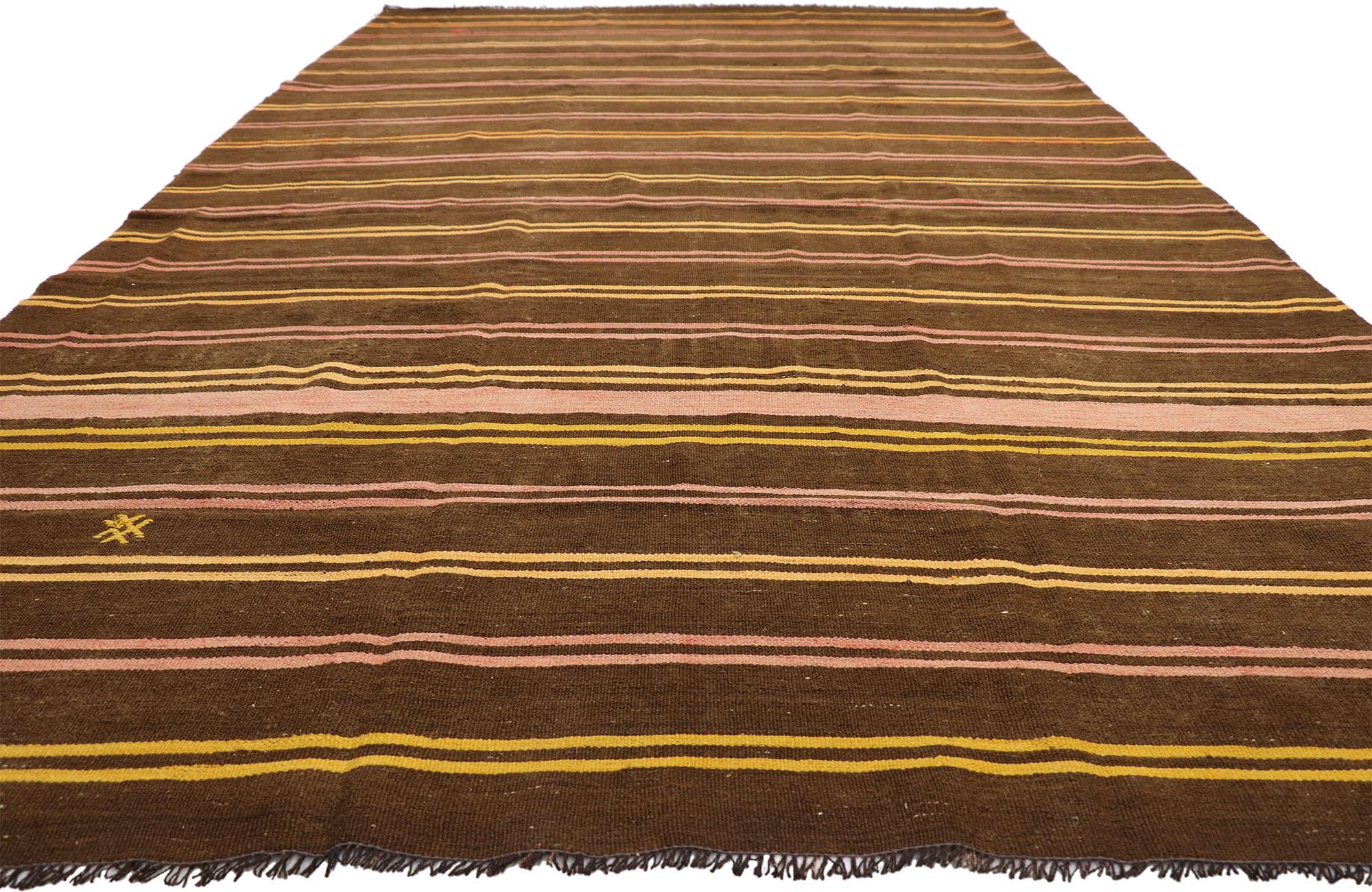 Tissé à la main Tapis Kilim turc vintage de style tribal, tissage plat en vente
