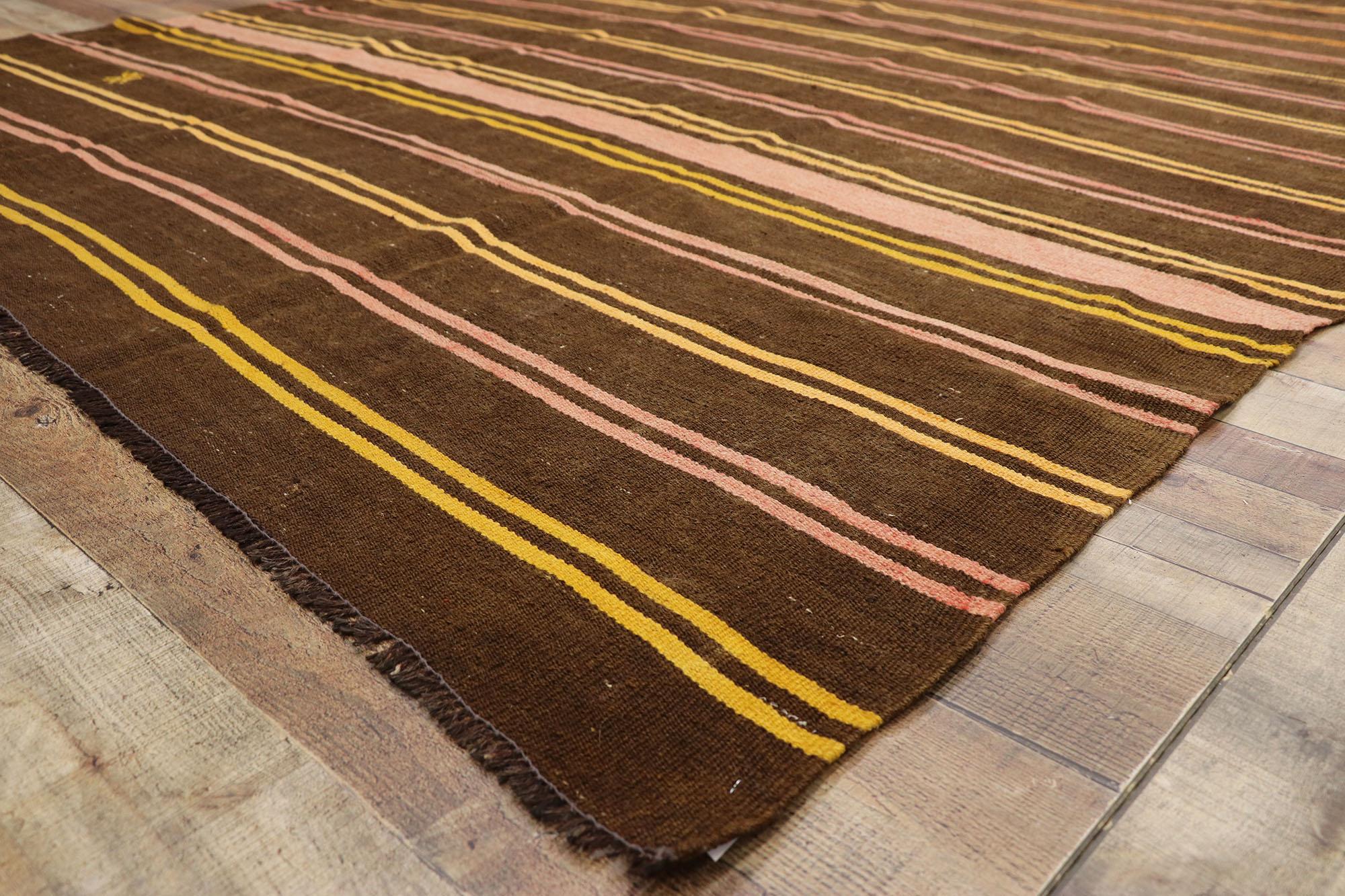 Laine Tapis Kilim turc vintage de style tribal, tissage plat en vente